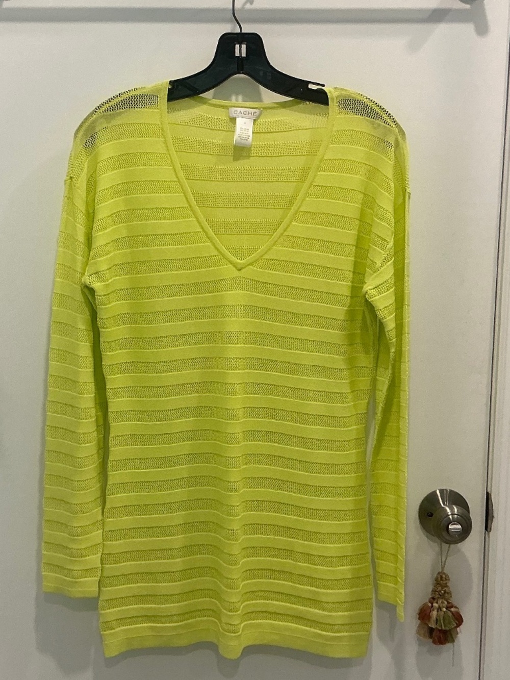 NWOT Cache V neck citron yellow top swim cover Medium